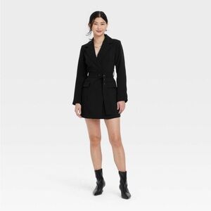 A New Day - Women's Long Sleeve Mini Blazer Dress - A New Day  Black